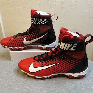 NIKE 11 Strike Shark BG Football Lacrosse Cleats High Tops Red/Black/White